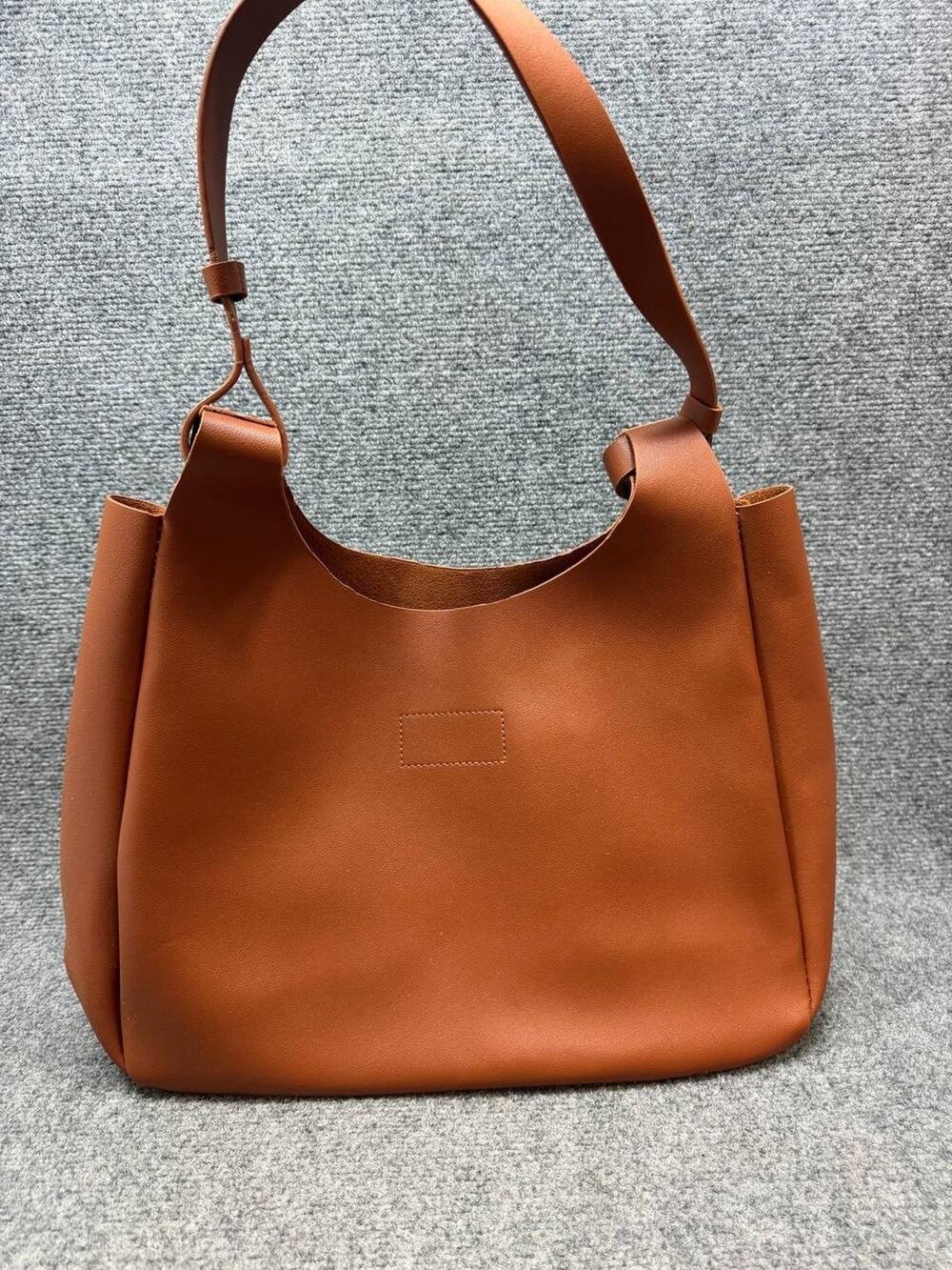 Neiman Marcus Faux Leather Hobo Shoulder Bag Brown Soft Minimalist China